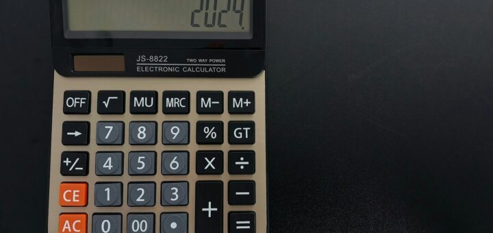 a calculator sitting on top of a table